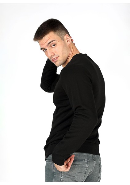 Bisiklet Yaka Siyah Erkek Sweatshırt 251 Lcm 241025 Luken Siyah modelleri