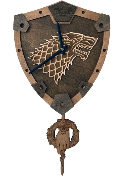 Game Of Thrones Winter Is Coming Stark Iı Sallanır Sarkaçlı Duvar Saati