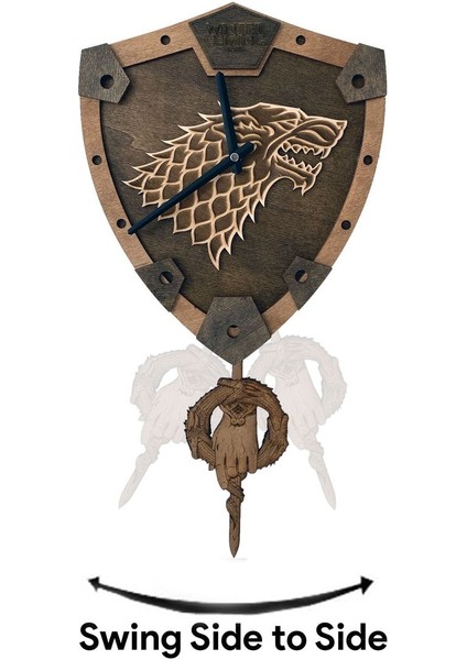 Game Of Thrones Winter Is Coming Stark Iı Sallanır Sarkaçlı Duvar Saati