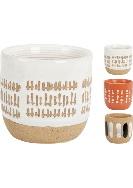 Çok Renkli Saksı Flowerpot 110X110X105MM 3ASS