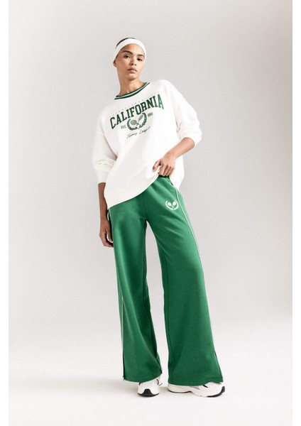 Fit Oversize Geniş Kalıp Bisiklet Yaka Baskılı Sporcu Sweatshirt D1702AX24AU