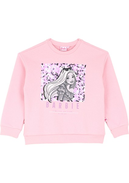 Baskılı Kadın Pembe Sweatshırt BRB4WG-SWT6013