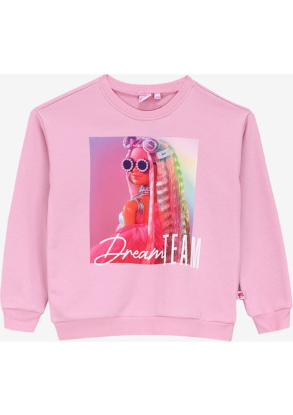 Baskılı Kadın Açık Pembe Sweatshırt BRB4WG-SWT6023