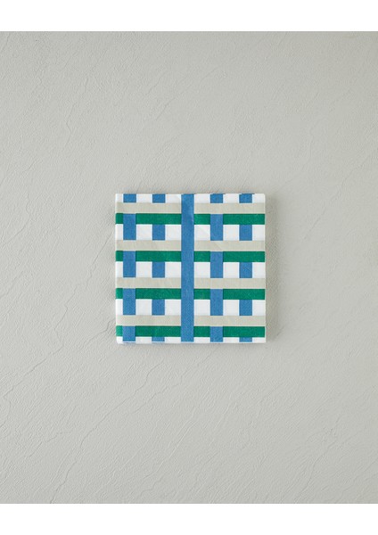 Retro Plaid Kağıt 20'li Kağıt Peçete Yeşil