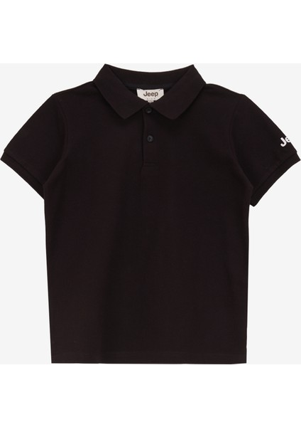 Düz Siyah Erkek Polo T-Shirt J4WB-TST7705