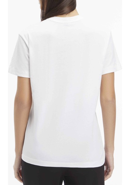Yuvarlak Yaka Baskılı Beyaz Kadın T-Shirt Nano Logo Regular T-Shırt indirimleri