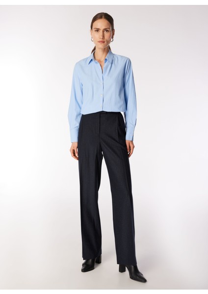 Yüksek Bel Bol Kesim Lacivert Kadın Pantolon FC4WL-PNT0205 fiyatları