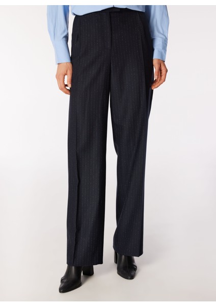 Yüksek Bel Bol Kesim Lacivert Kadın Pantolon FC4WL-PNT0205 modelleri