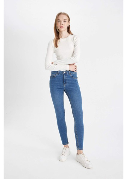 Rebeca Skinny Fit Yüksek Bel Dar Paça Bilek Boy Jean Pantolon C7609AX24AU fırsatları