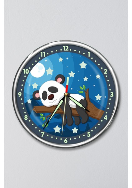 Kırılmaz Cam Fosforlu Gece Parlayan Premium Çocuk Odası Duvar Saati