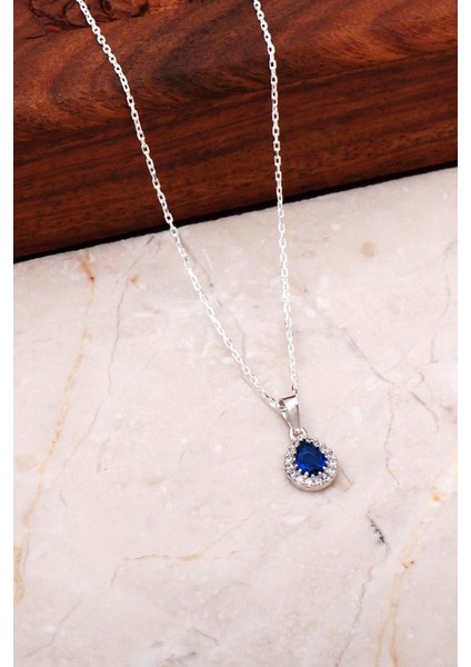 Parlak Damla Gümüş Kolye, Doğal Taş, Zarif ve Şık Takı, 925 Ayar fiyatları