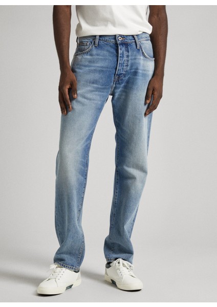 Pepe Jeans Normal Bel Regular Straight Erkek Denim Pantolon PM207394MI9-000 Straıght Jeans