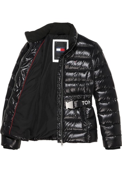 Tommy Jeans Siyah Kadın Şişme Mont Tjw Branded Belt Down Jacket