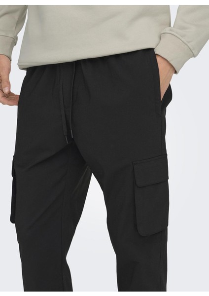 Normal Bel Düz Paça Normal Siyah Erkek Kargo Pantolon Onscommon Cargo 0182 Pant Noos fiyatları