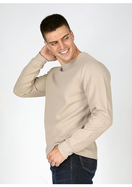 Bisiklet Yaka Bej Erkek Sweatshırt 251 Lcm 241025 Luken Bej modelleri