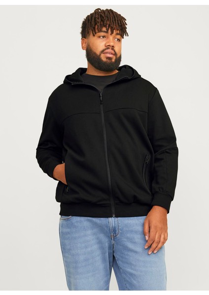 Kapüşon Yaka Siyah Erkek Sweatshırt 12263091_JCOFUSION Sweat Zıp Hood P