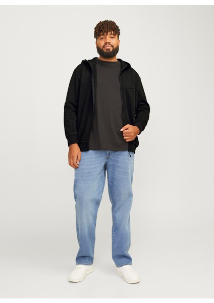 Kapüşon Yaka Siyah Erkek Sweatshırt 12263091_JCOFUSION Sweat Zıp Hood P indirimleri