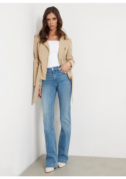 Normal Bej Kadın Ceket New Agnes Pu Leather - Faux Leather