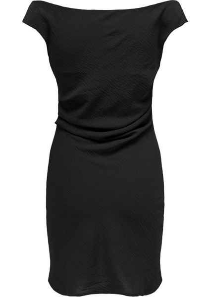 Düz Siyah Standart Kadın Elbise Onlmette Offsholder Dress Wvn fiyatları