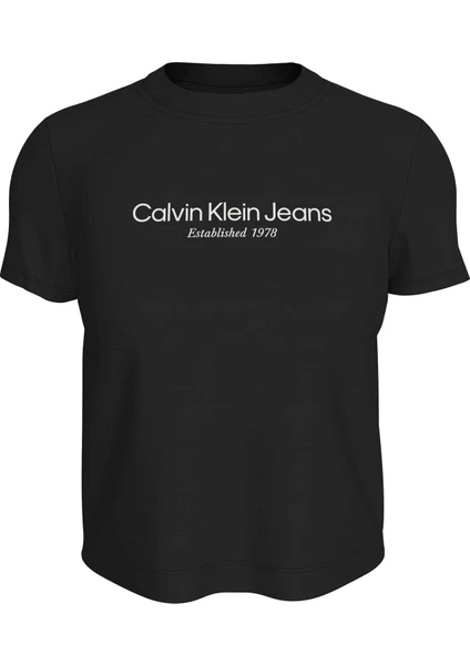 Calvin Klein Jeans Yuvarlak Yaka Baskılı Siyah Kadın T-Shirt J20J224914BEH