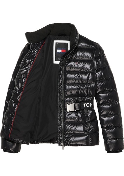 Siyah Kadın Şişme Mont Tjw Branded Belt Down Jacket fiyatları