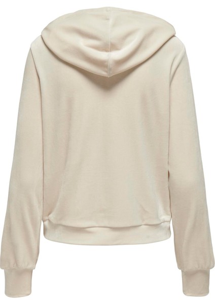 Kapüşon Yaka Düz Krem Kadın Sweatshırt Onlrebel L/s Zıp Strıng Hood cc Swt fiyatları