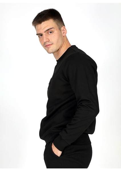 Bisiklet Yaka Siyah Erkek Sweatshırt 251 Lcm 241030 Shawn Siyah modelleri