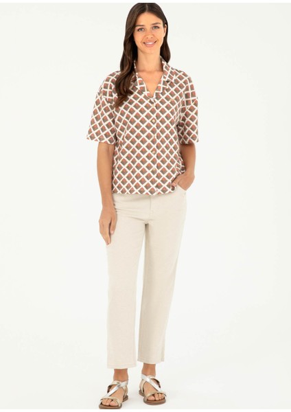 Regular Fit Klasik Yaka Haki Kadın Gömlek Prıce fırsatları