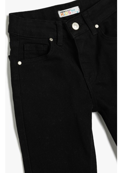 Normal Bel Siyah Erkek Denim Pantolon 5WKB40025TD modelleri