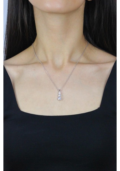 Parlak Rodyumlu Gümüş Kolye, Zarif Takı, Doğal Taş, Dayanıklı Tasarım, 925 Ayar fiyatları