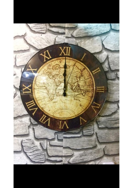 Gerçek Bombe Camlı Dekoratif Duvar Saati 36 cm