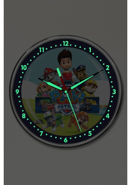 Premium Gece Parlayan Paw Patrol Çocuk Odası Duvar Saati fiyatları