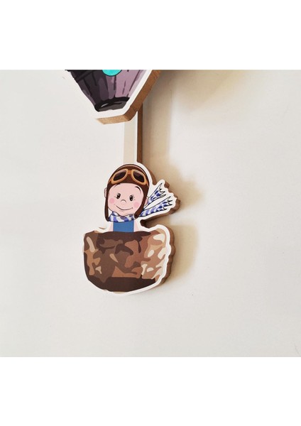 Ahşap Çocuk Odası Sarkaçlı Uçan Balon Duvar Saati fırsatları