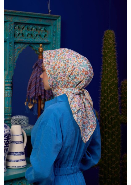 Marrakech Koleksiyon Soft Eşarp Açık Mor Hardal 1193-01