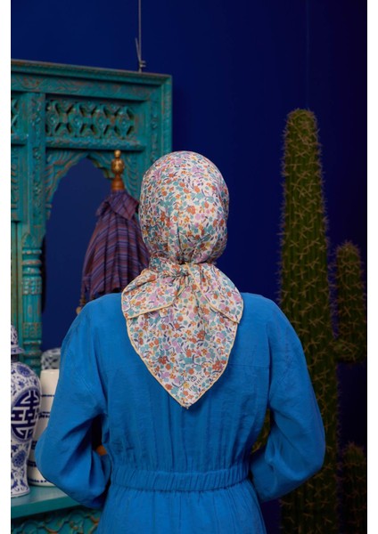 Marrakech Koleksiyon Soft Eşarp Açık Mor Hardal 1193-01