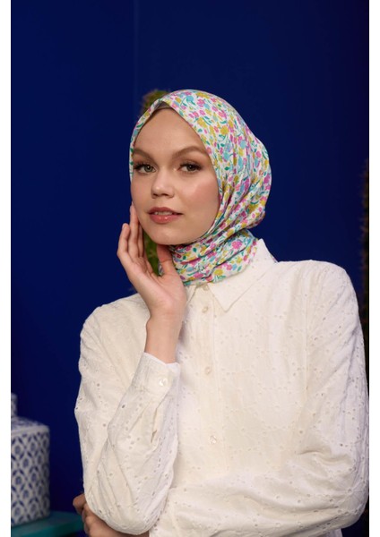 Marrakech Koleksiyon Soft Eşarp Açık Mor Hardal 1193-01