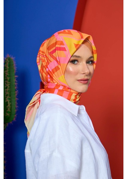 Marrakech Koleksiyon Soft Eşarp Kiraz Pembe Keten 1208-04