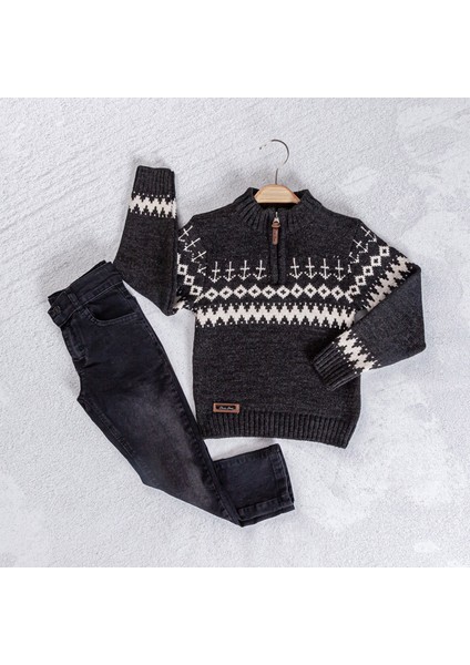 Fermuarlı Kazaklı Ikili Bebek Takımı