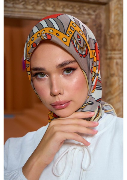 Marrakech Koleksiyon Soft Eşarp Turuncu Vizon 1202-03