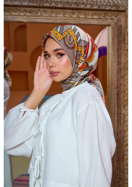 Marrakech Koleksiyon Soft Eşarp Turuncu Vizon 1202-03