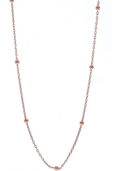 50 cm Çok Renkli Rose Top Zincir, Zarif ve Şık Takı Parçası, Doğal Taş, Beyaz