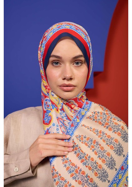 Marrakech Koleksiyon Soft Şal Mavi Çimen Yeşili 3049-14