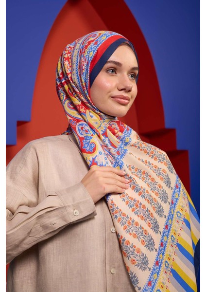 Marrakech Koleksiyon Soft Şal Mavi Çimen Yeşili 3049-14 modelleri