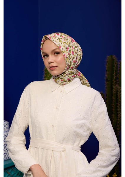 Marrakech Koleksiyon Soft Eşarp Açık Mor Hardal 1193-01