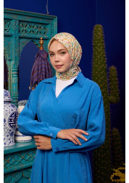 Marrakech Koleksiyon Soft Eşarp Açık Mor Hardal 1193-01