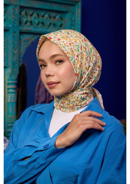 Marrakech Koleksiyon Soft Eşarp Açık Mor Hardal 1193-01