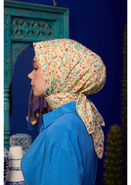 Marrakech Koleksiyon Soft Eşarp Açık Mor Hardal 1193-01