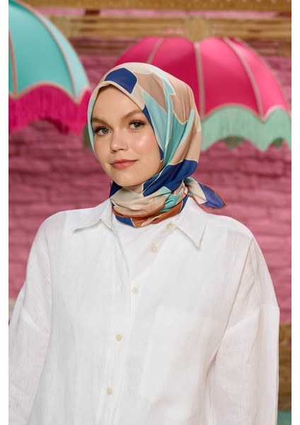 Marrakech Koleksiyon Soft Eşarp Turuncu Koyu Lila 1198-06