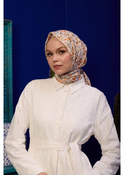 Marrakech Koleksiyon Soft Eşarp Açık Mor Hardal 1193-01