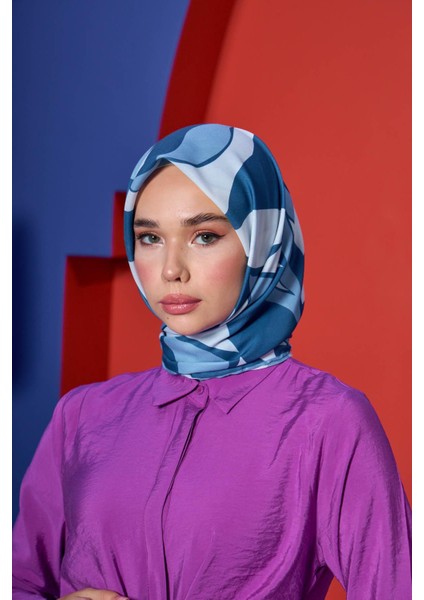 Marrakech Koleksiyon Soft Eşarp Kraliyet Mavi Eflatun 1207-08